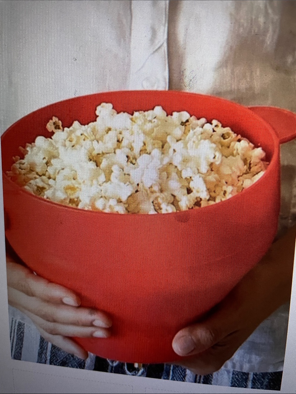 Microwave RED Oven Foldable Silicone Popcorn Bowl